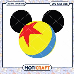 Colorful Mickey Mouse Inspired SVG Beach Ball Design