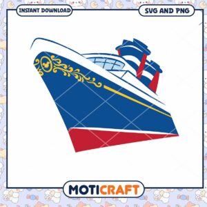 Colorful Cruise Ship SVG Design for DIY Projects