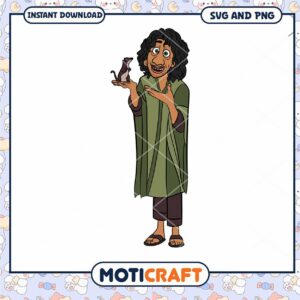 Colorful Character Holding Cat SVG Instant Download Image