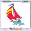 Colorful Cartoon Duck Sailing SVG Instant Download Art 2 Colorful Cartoon Duck Sailing SVG Instant Download Art
