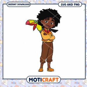 Colorful Cartoon Character with Parrot SVG Download