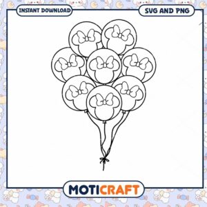 Colorful Balloon Design with Bows SVG for Crafts