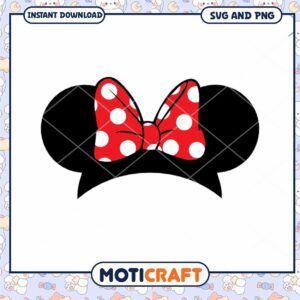 Classic Minnie Mouse Bow SVG File for Crafting Fun