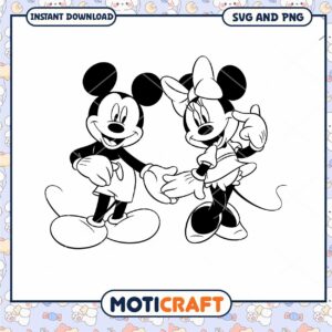 Classic Mickey and Minnie Mouse SVG Instant Download Design