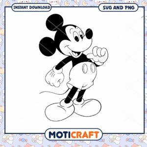 Classic Mickey Mouse Clipart SVG Digital Download Design