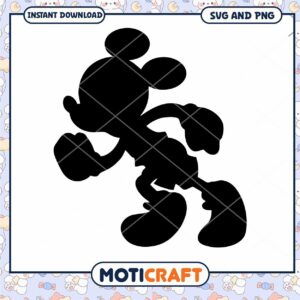 Classic Cartoon Mouse Silhouette SVG for Craft Projects