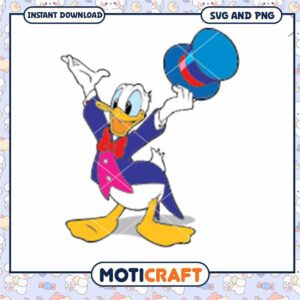 Classic Cartoon Duck Character SVG Instant Download Art