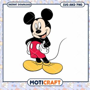 Classic Cartoon Mouse Character SVG Instant Download Art