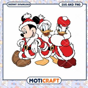 Christmas Characters Mickey Donald Daisy SVG Download