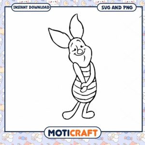 Cheerful Pig Character Coloring Page SVG for Kids Fun Cheerful Pig Character Coloring Page SVG for Kids Fun