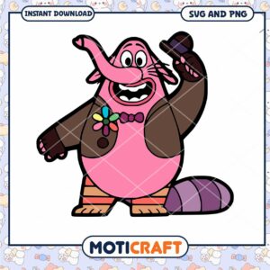 Cheerful Elephant Character SVG Instant Download Art File