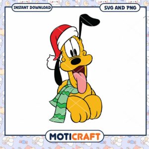 Cheerful Dog in Santa Hat SVG Download for Christmas Crafts