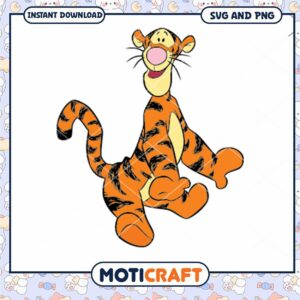Cheerful Cartoon Tiger SVG Download for Crafts and Decor
