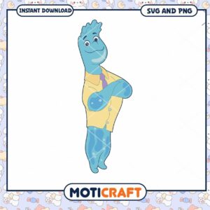 Cheerful Blue Character SVG Download for Crafting Fun