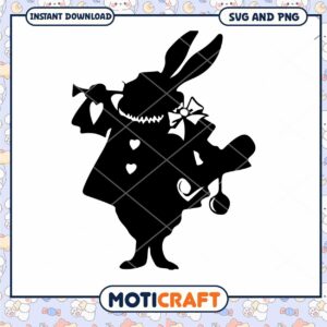 Charming Rabbit Silhouette SVG Instant Download Art Decor