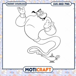 Charming Genie SVG Digital Art for Instant Download