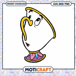 Charming Cartoon Teacup Character SVG Instant Download Art