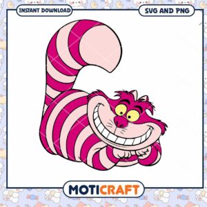 Charming Cheshire Cat SVG Design for Instant Download