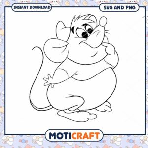 Charming Cartoon Mouse Character SVG Download for Crafts