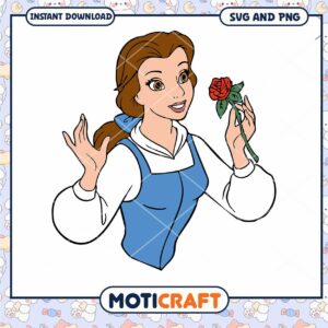 Charming Belle SVG Design with Rose for Instant Download