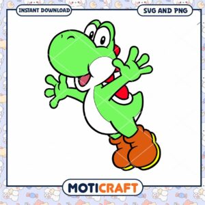 Yoshi character design, instant download SVG and PNG files
