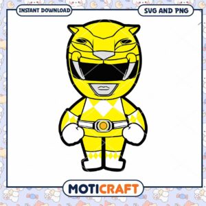 Yellow Power Ranger PNG download, great for crafts and designs