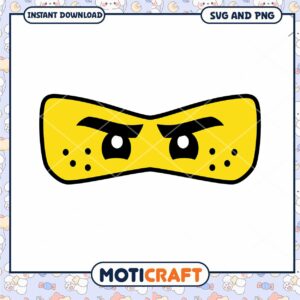 Yellow Ninja Mask SVG PNG Instant Download