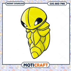 Yellow Cartoon Caterpillar SVG, Instant Download PNG Design