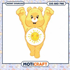 Yellow Bear Character Design, available in SVG and PNG formats