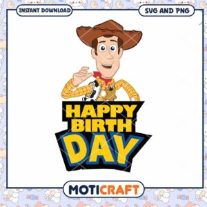 Woody SVG Birthday Card Instant Download