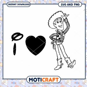 Woody I Heart SVG PNG Download