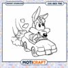 Wile E Coyote Car SVG Coloring Page