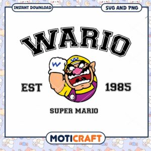 Wario SVG PNG Instant Download 1985