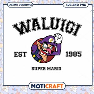 Waluigi SVG PNG 1985 Super Mario