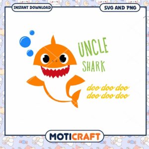 Uncle Shark Illustration Instant Download, Fun SVG and PNG File