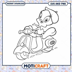 Tweety Bird Scooter SVG Cut File