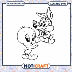 Tweety and Wile E Coyote SVG Cut File