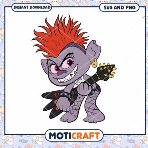 Trolls Rock Guitar SVG PNG Instant Download