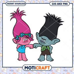 Troll Characters Couple Instant Download for SVG and PNG Files