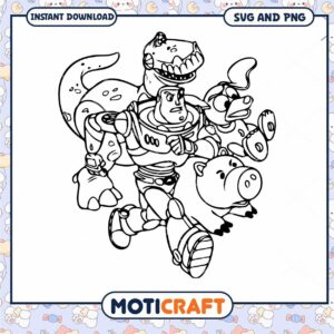 Toy Story SVG Bundle Buzz, Rex, Slinky