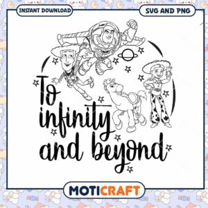 Toy Story Inspired Coloring Page, To Infinity and Beyond Design
