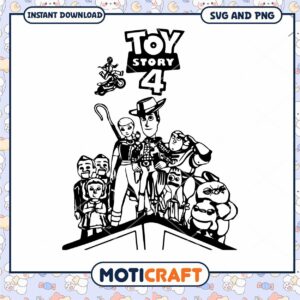 Toy Story 4 character SVG and PNG files for instant download, great for crafts