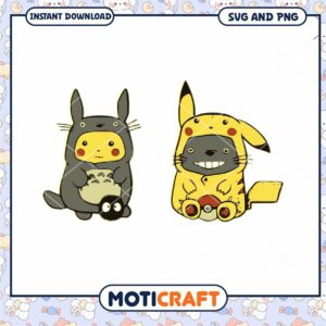 Totoro & Pikachu SVG PNG Cut Files