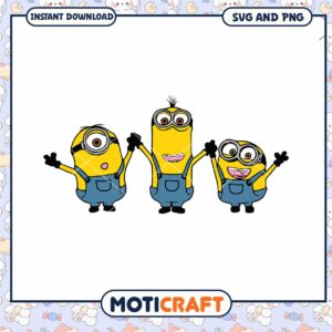 Three Minions SVG PNG Instant Download