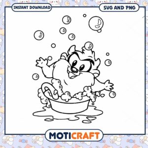 Taz Bath SVG PNG Printable