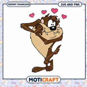 Tasmanian Devil SVG, PNG Valentine's Day