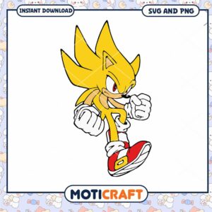 Super Sonic SVG PNG Instant Download