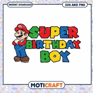 Super Mario Birthday Boy SVG PNG