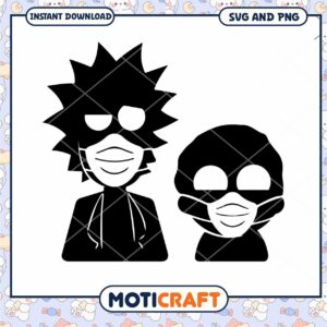 Stylish Cartoon Characters Wearing Masks, Perfect for Creative Projects