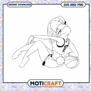 Stylish basketball girl illustration for instant download, available in SVG and PNG formats